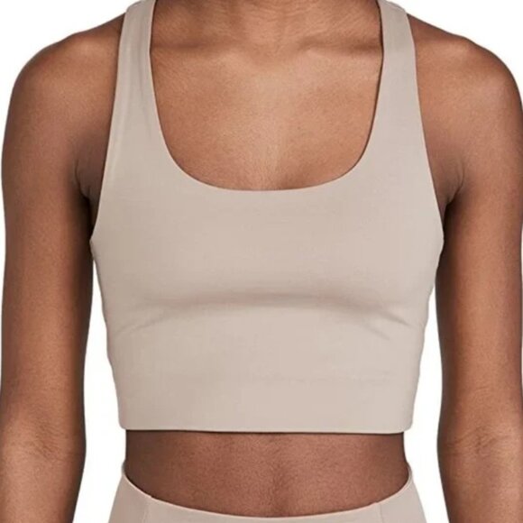 Girlfriend Collective Paloma Racerback Sports Bra in Limestone Tan, L - Picture 1 of 11